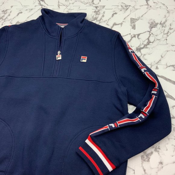Men’s Fila Navy Murray 1/2 Zip Track Jacket - Picture 2 of 2
